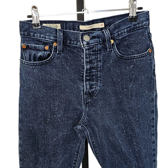 Levi's Womens Wedgie Speckle High  Rise Jeans Button Fly Blue Size 26 - Picture 3 of 9